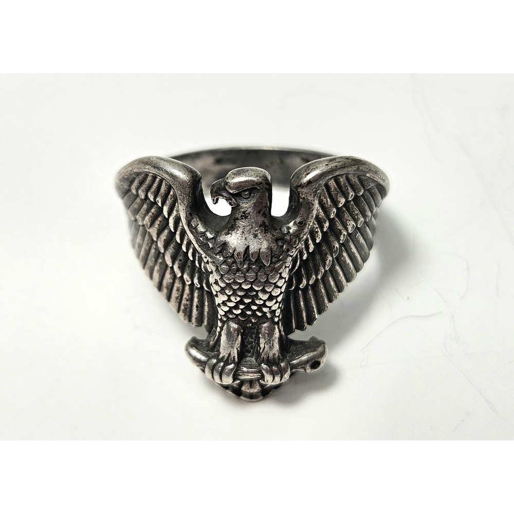 Navajo Sterling Silver 3D Large Bald Eagle Band Ring Sz‎ 11.75 12g Patriotic 925 - Picture 11 of 16